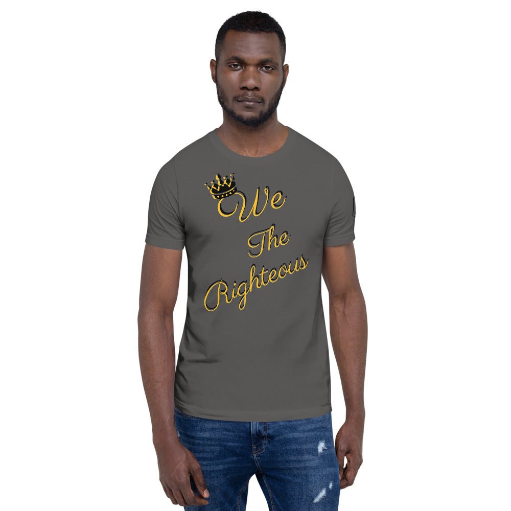 Man wearing We The Righteous unisex t-shirt by Main Street Collective.