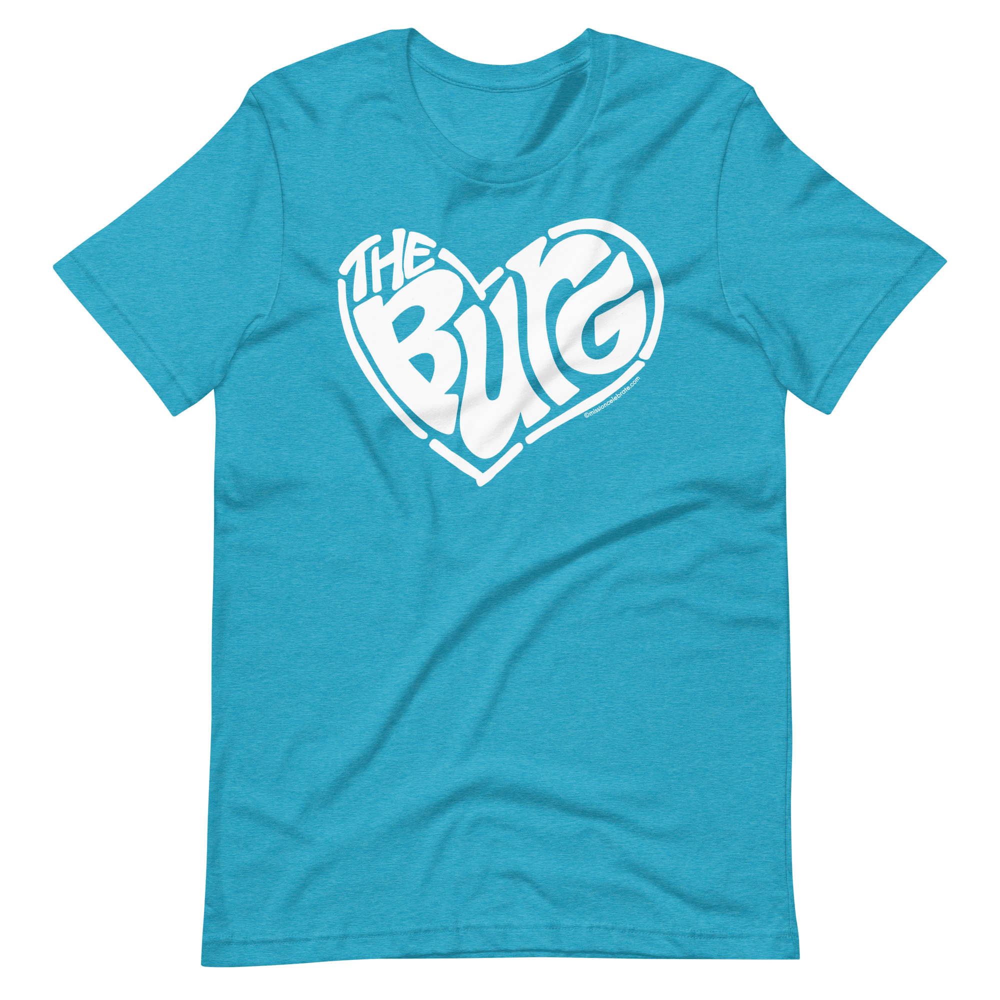 Hattiesburg The Hub City "The Burg" Handlettered Heart Art by © Leslie Gonce Bella+Canvas Short Sleeve Tee (MISSISSIPPI)