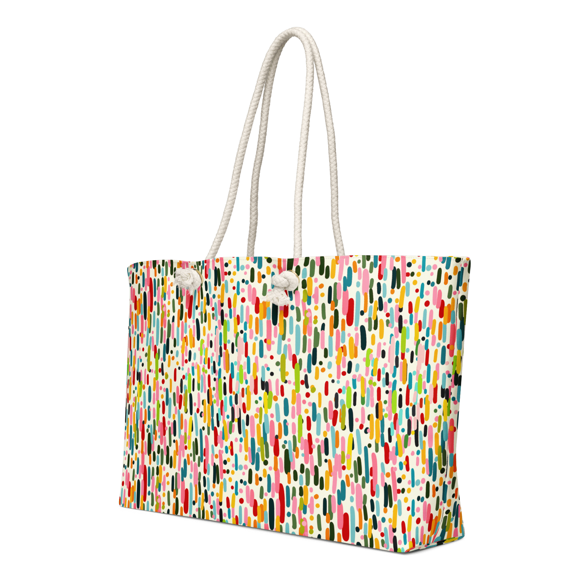 Colorful Confetti Beach Tote Bag - Oversized Weekender by Main Street Collective