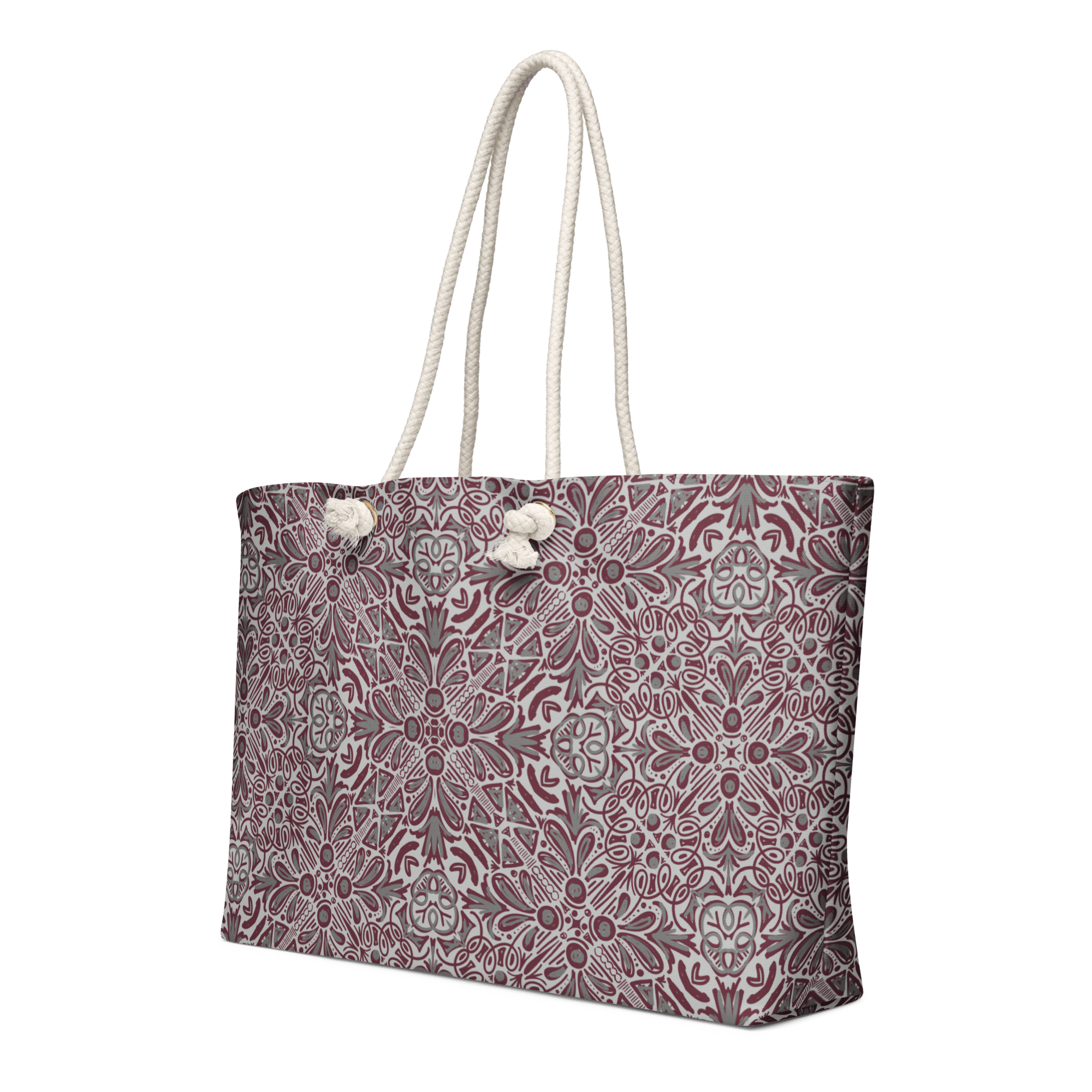 Jubilee Weekender Bag: Maroon & Gray Art, Rope Handles | Leslie Gonce, Main Street Collective