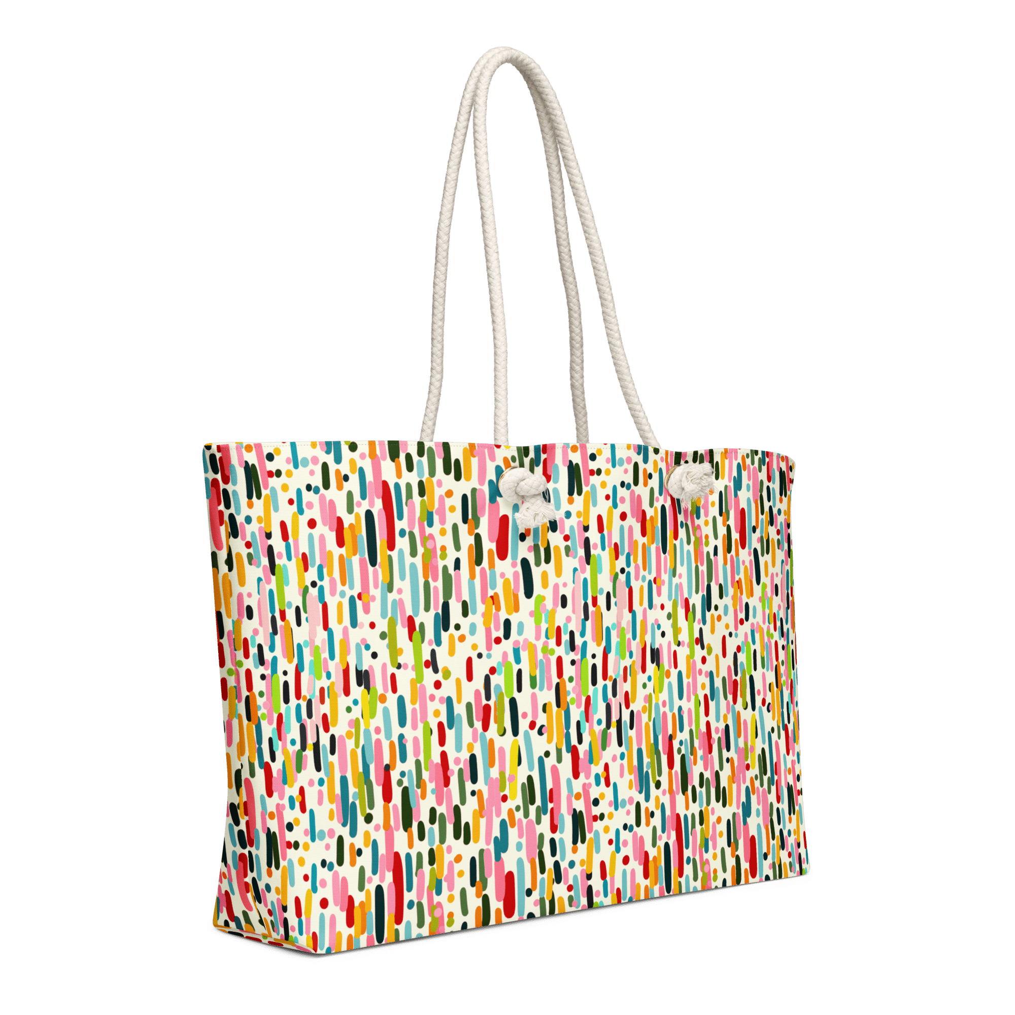 Confetti Art Weekender Bag with Rope Handles by Main Street Collective - Oversized Travel Tote