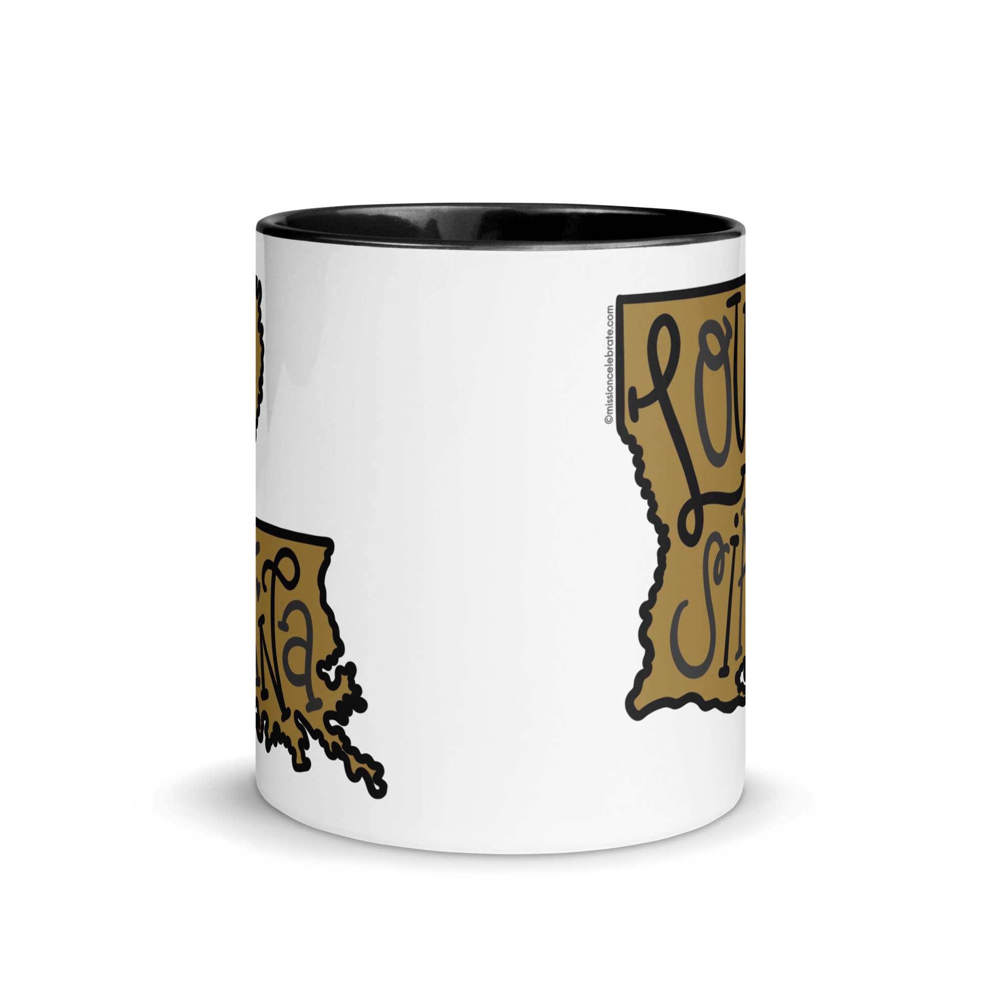 Louisiana State Mug: Black & Gold, Bouncy Letter Art | Main Street Collective