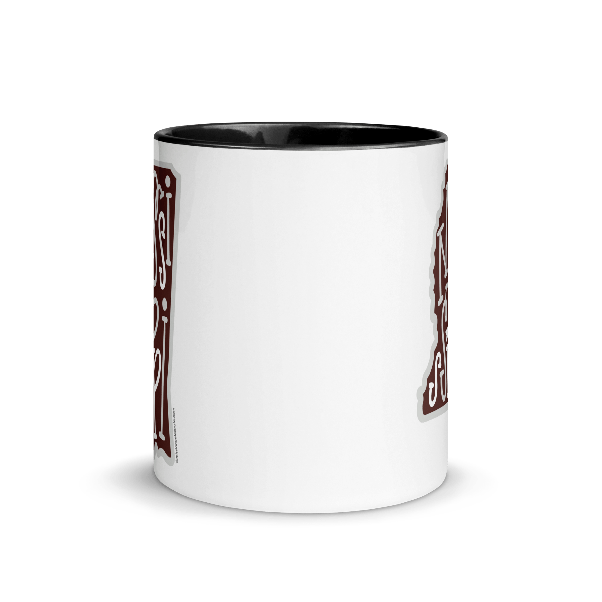 Mississippi Mug - Maroon and Gray Ceramic Coffee Cup with Hand-drawn Lettering Art - Main Street Collective