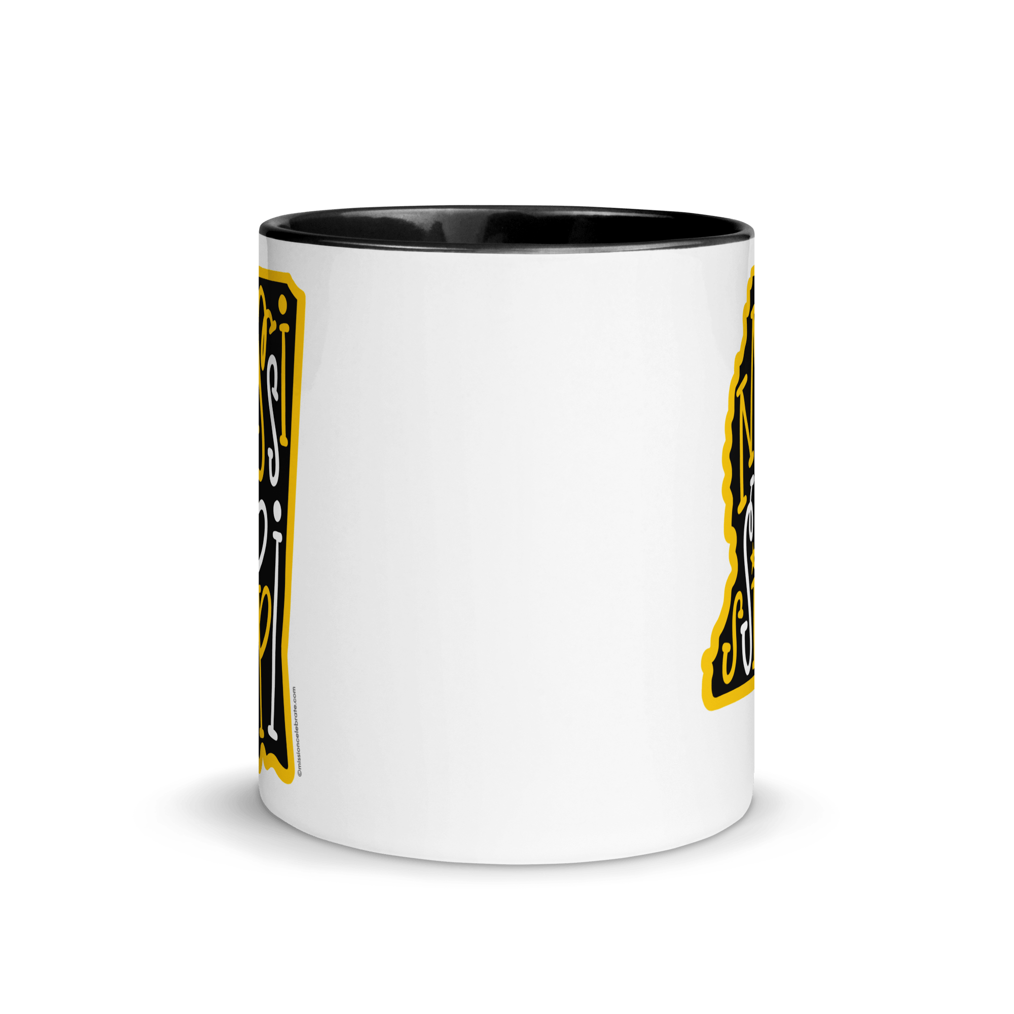 Texas Pride Mug - Ceramic Mug with Texas Bouncy Letter Art (Black & Gold)
