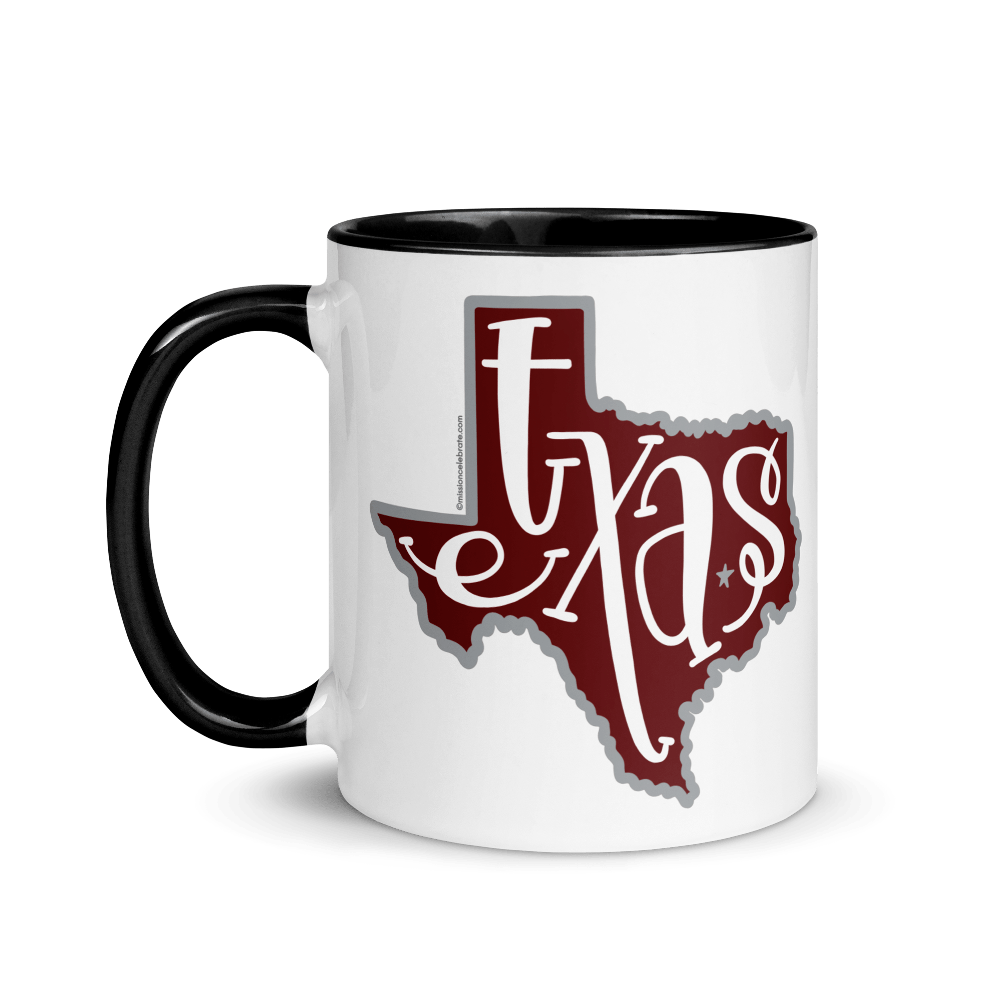 Texas Mug - Maroon & Gray Ceramic Mug with Hand-drawn Texas Design by Main Street Collective