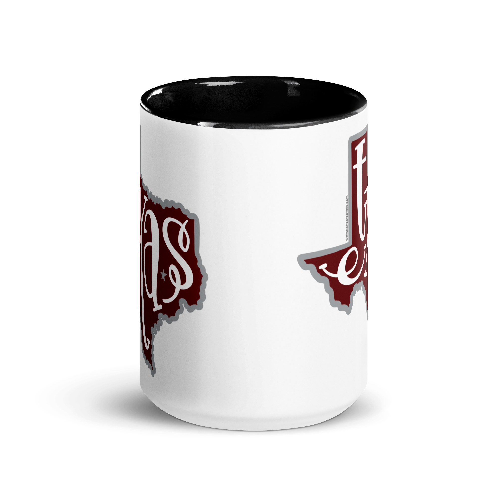 Texas Mug - Maroon and Gray Ceramic Mug with Bouncy Letter Design, Main Street Collective