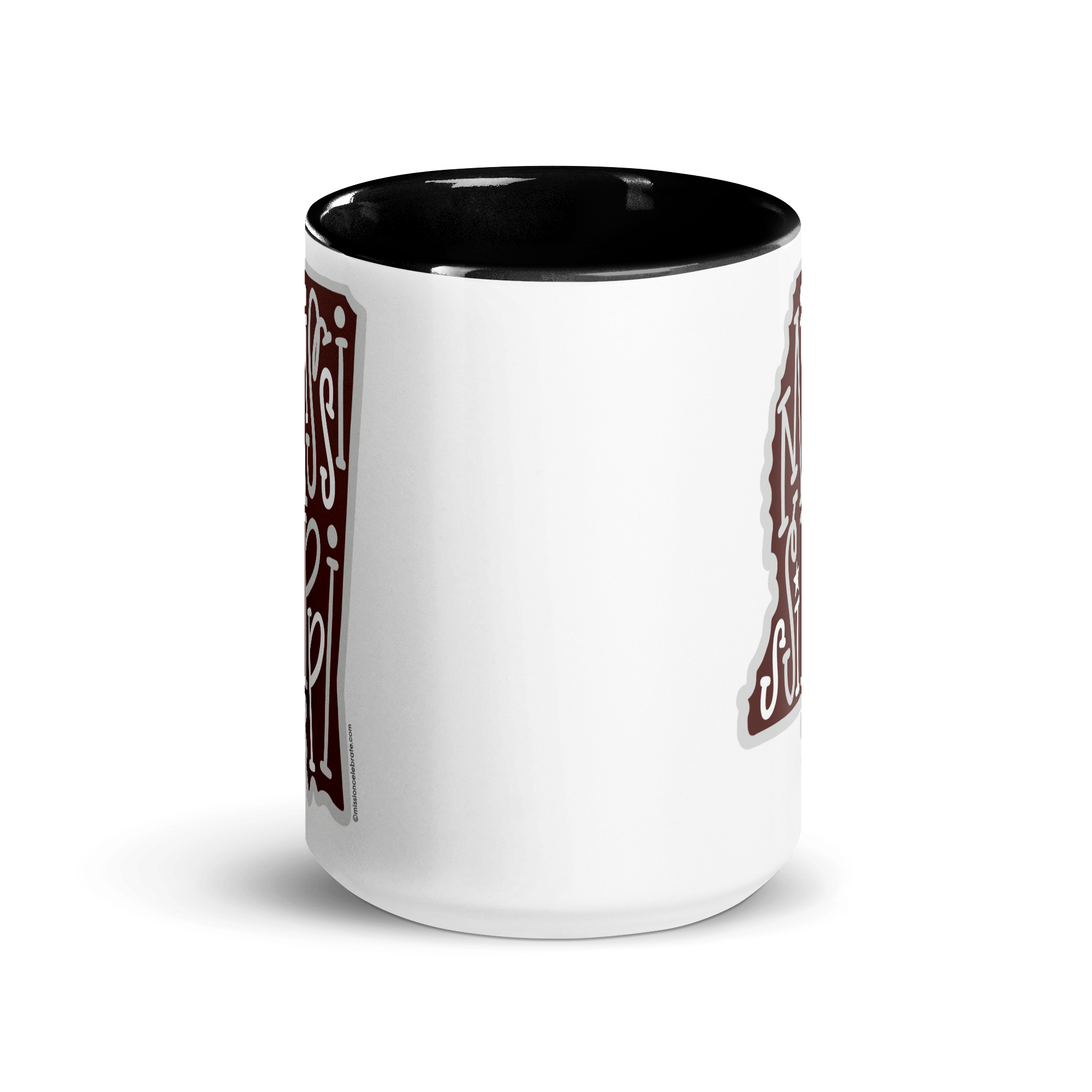 Mississippi Ceramic Mug: Bouncy Letters Handlettered Art - Maroon & Gray Coffee Cup - Main Street Collective