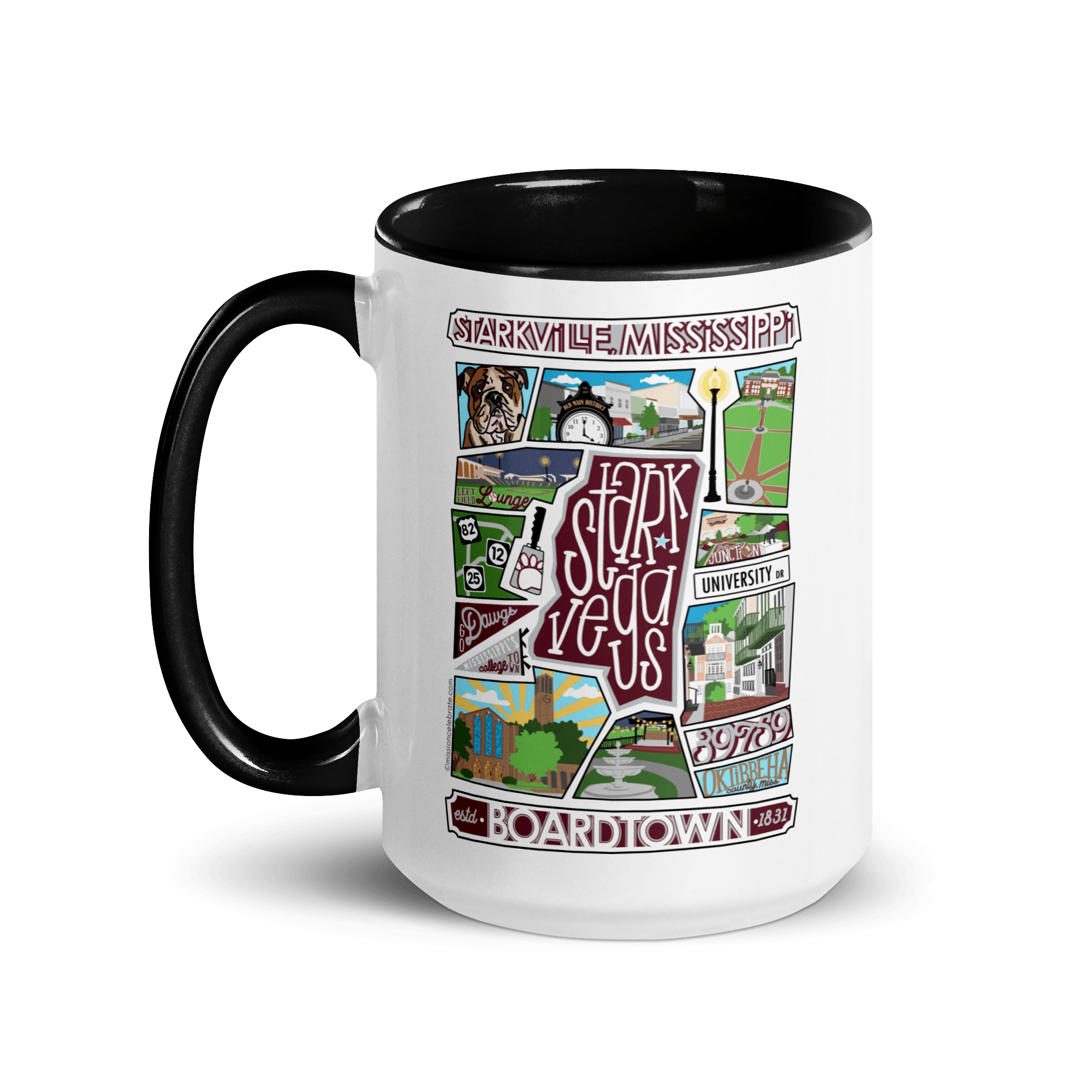 Starkville, Mississippi Mug - College Town Collage Art by LeslieGonce