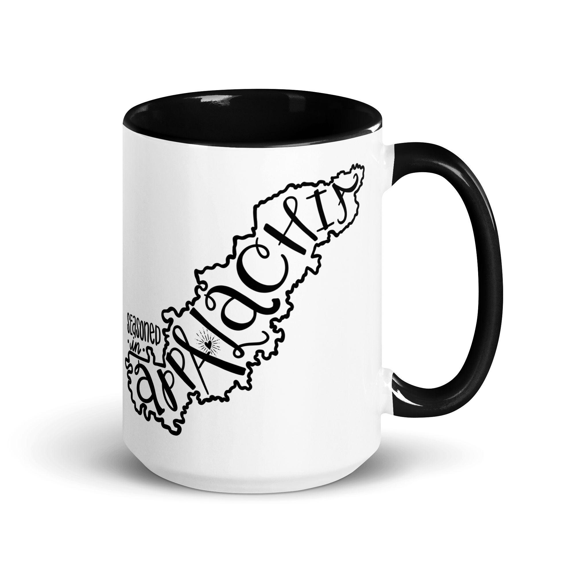 Appalachian Mug - Seasoned in Appalachia Coffee Cup with Color Inside - Ceramic Design from Main Street Collective