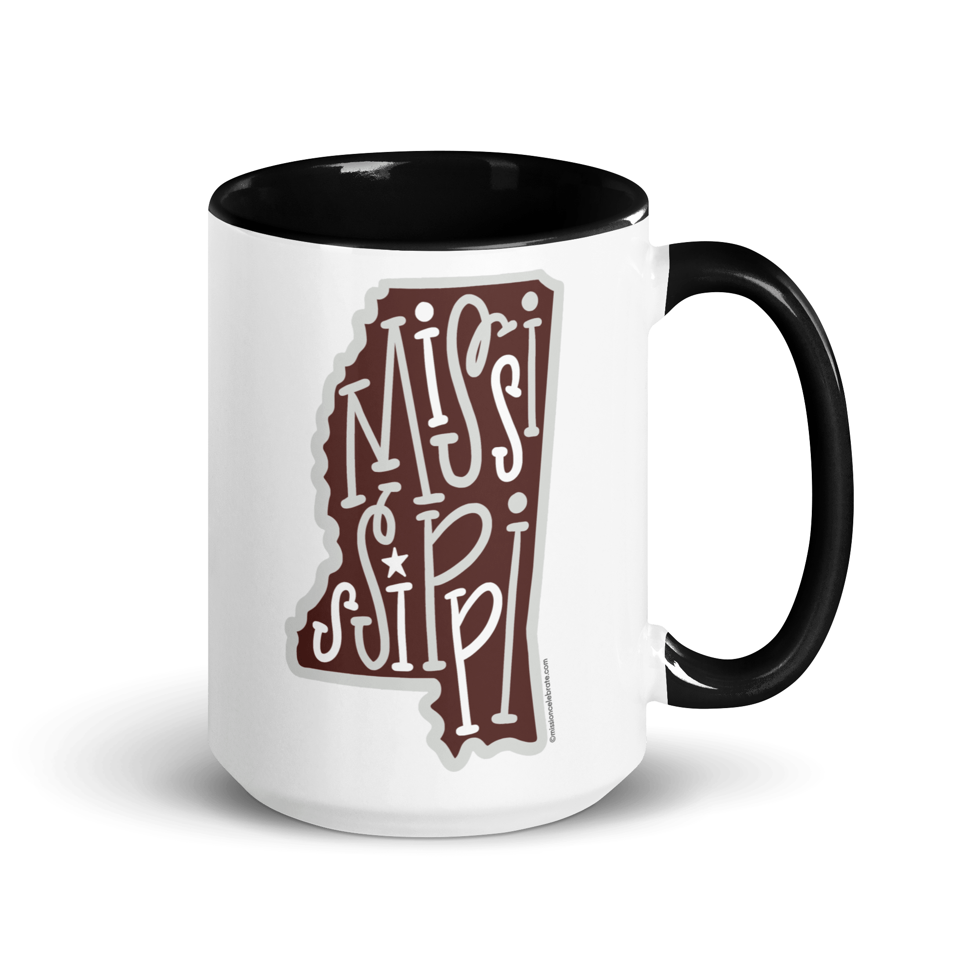 Mississippi State Outline Mug - "Leslie's Mississippi Bouncy Letters" - Main Street Collective