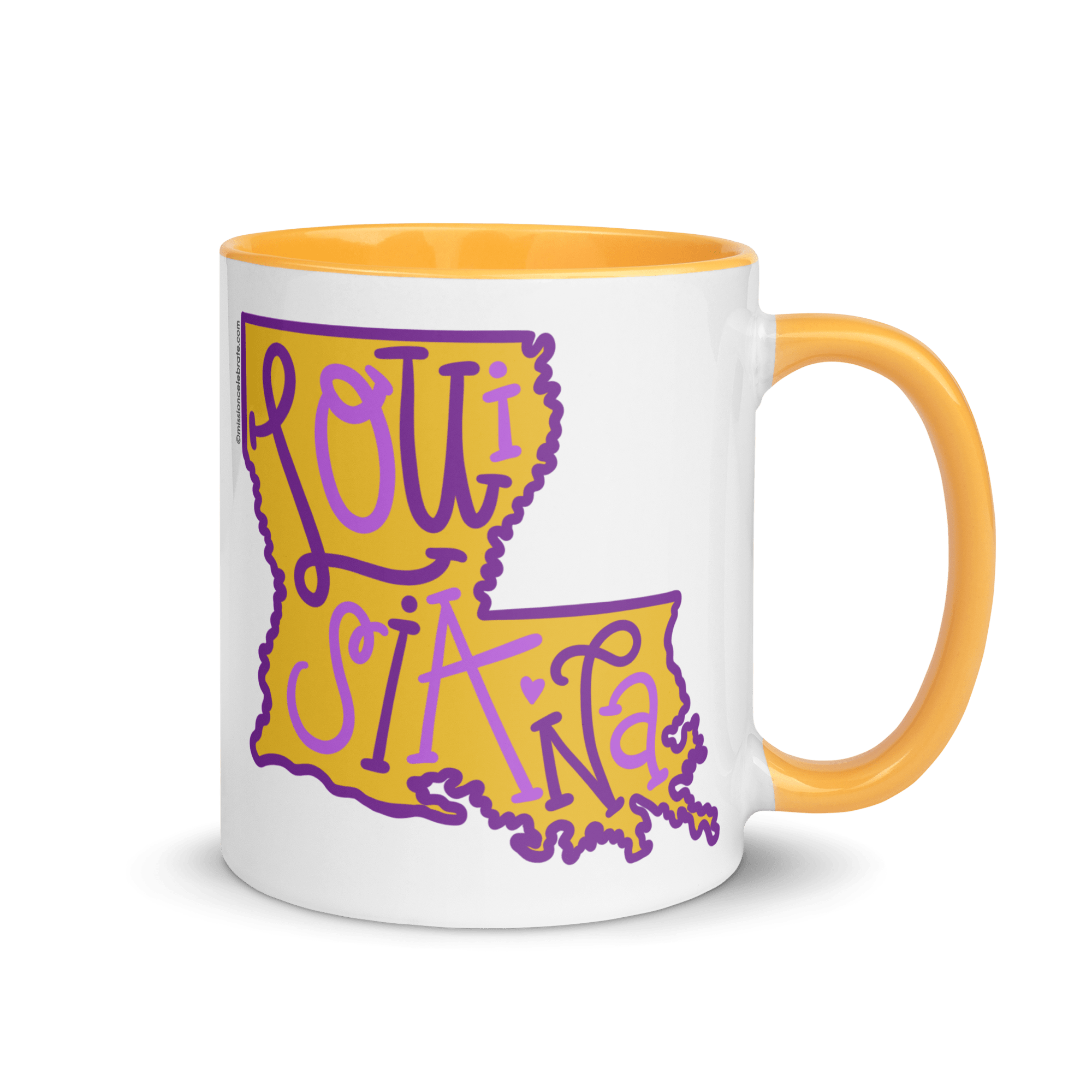 Louisiana Purple & Gold Mug - Bouncy Letter Art by Main Street Collective