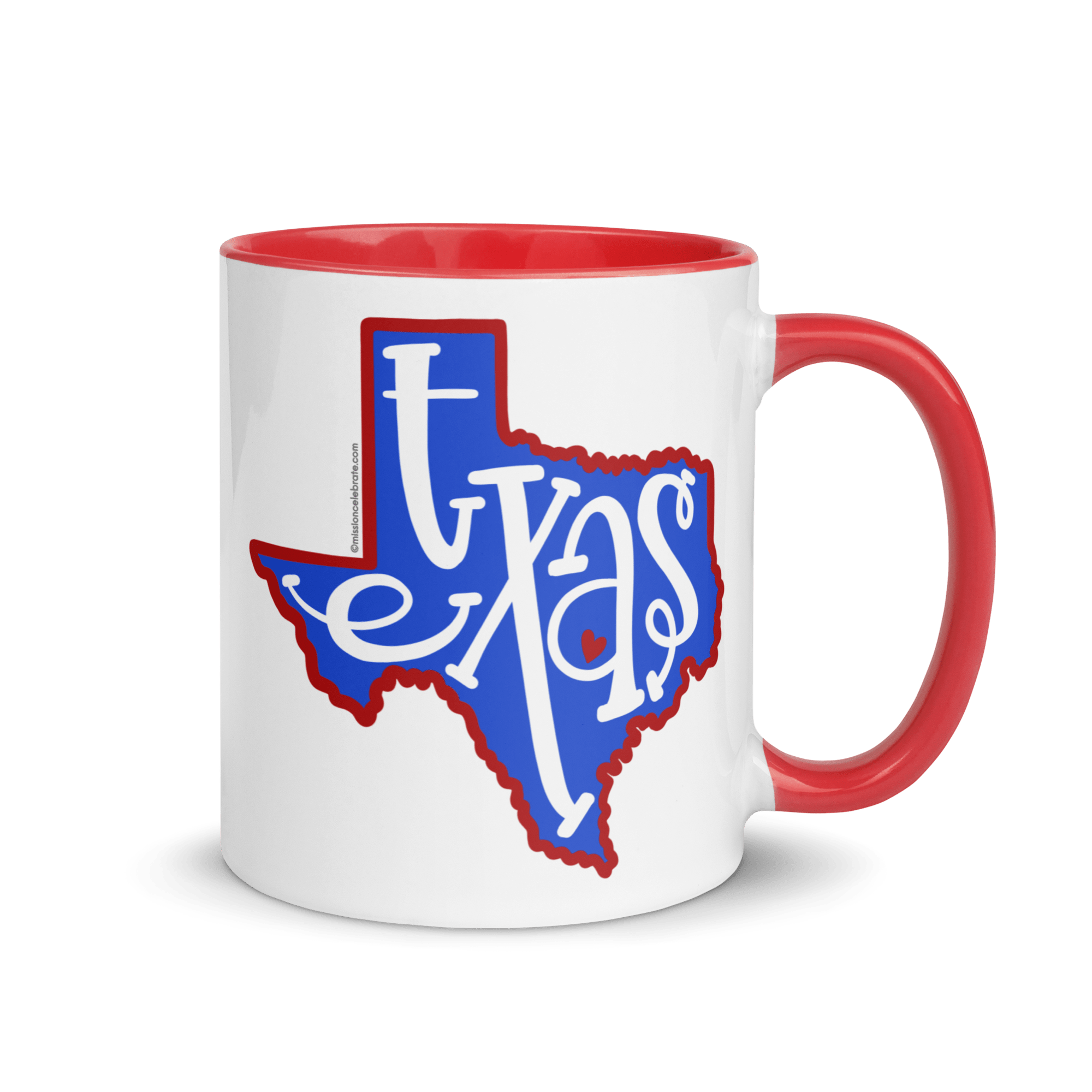 Texas Mug - Red White Ceramic 11oz/15oz with Leslie's Texas Bouncy Letters Hand Drawn Art - Perfect Gift for Coffee/Tea Lovers!