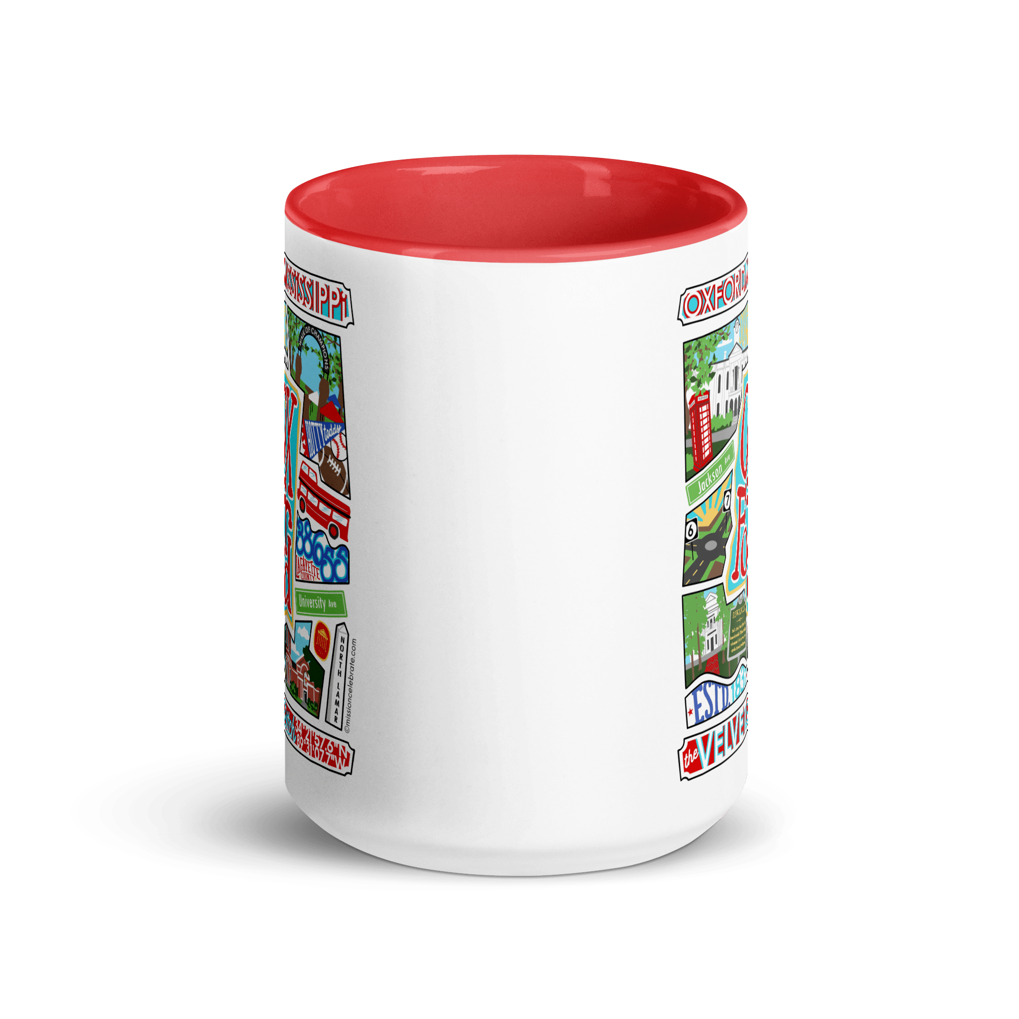 Oxford Mississippi Mug | Leslie Gonce Collage Art | Main Street Collective Souvenir