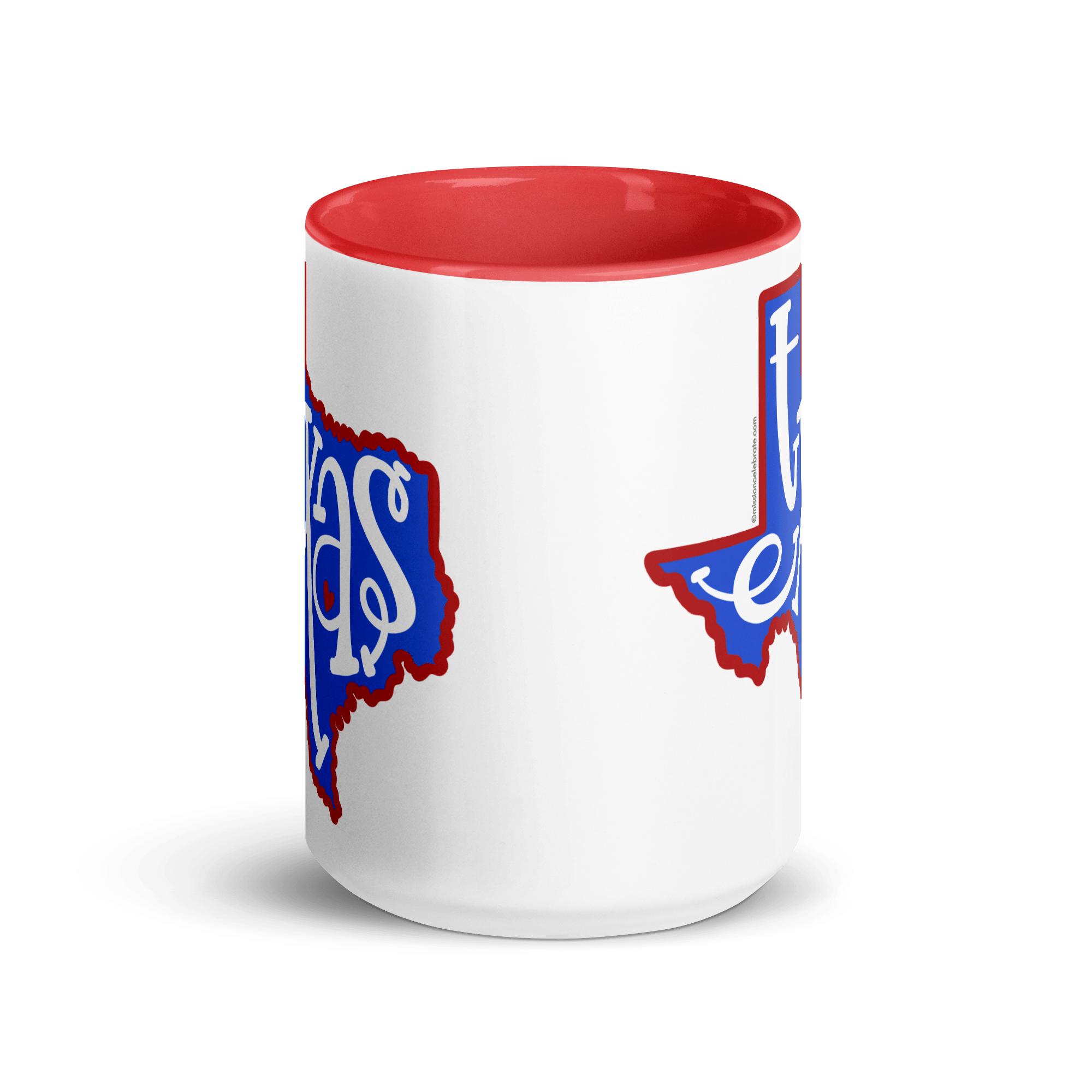 Texas Ceramic Mug - Bouncy Letters Design - Red & White, Hand-drawn art - Perfect gift!