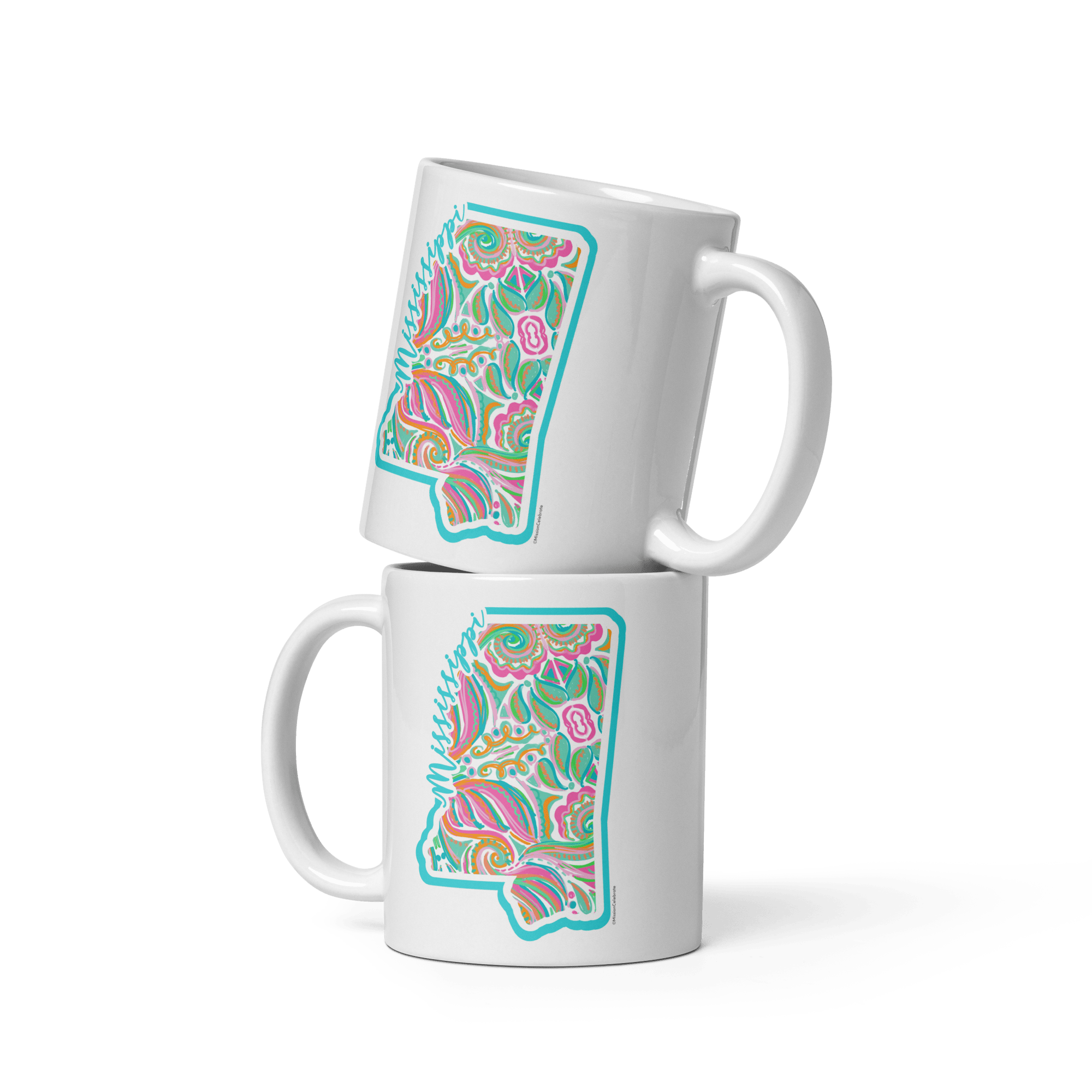 Mississippi Art Mug: Jubilee Abstract Design by Leslie Gonce - Colorful Ceramic Coffee Mug - Shop Main Street Collective