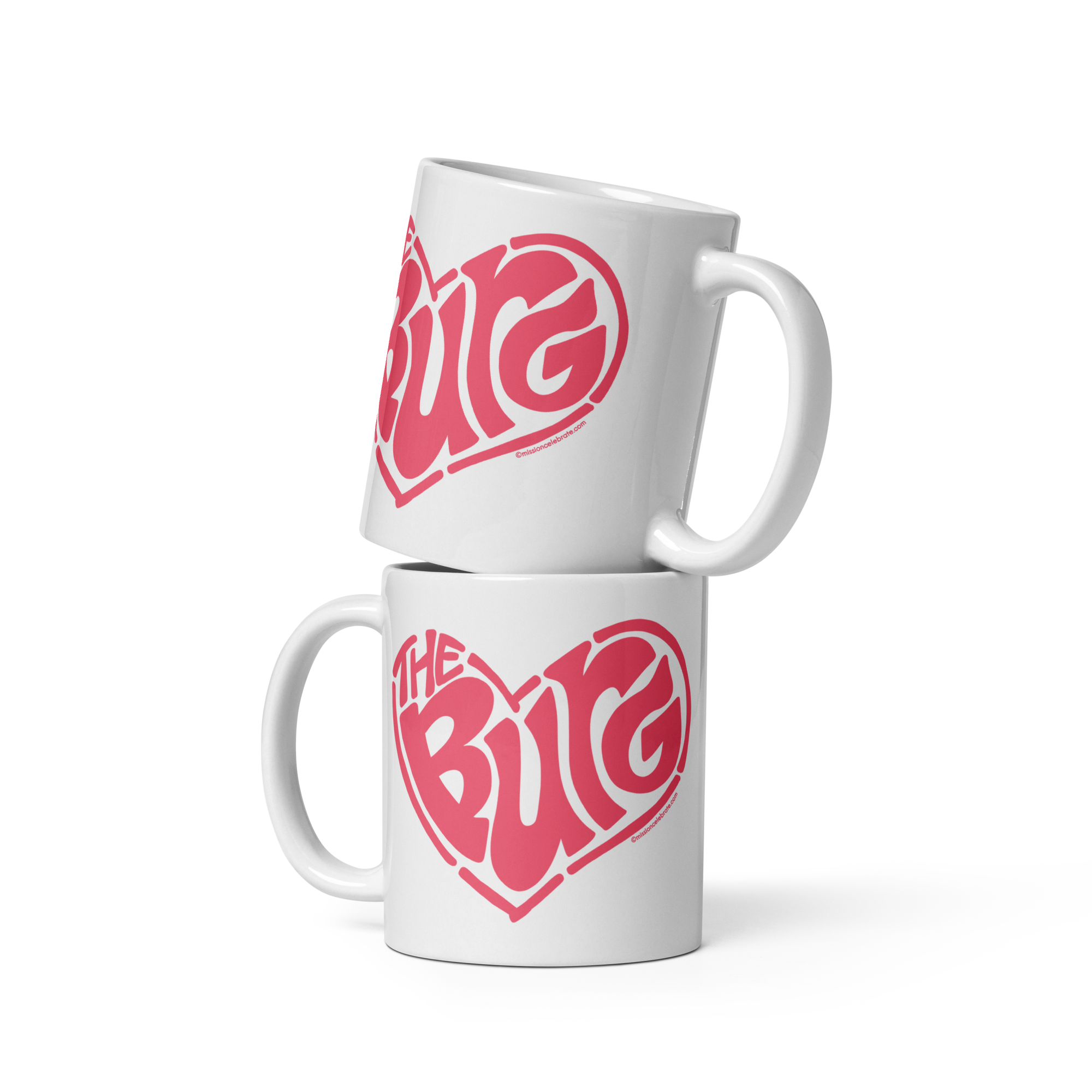 Hattiesburg The Hub City "The Burg" Handlettered Heart Art by Mississippi Artist Leslie Gonce Ceramic Mug (11oz or 15oz white mug)