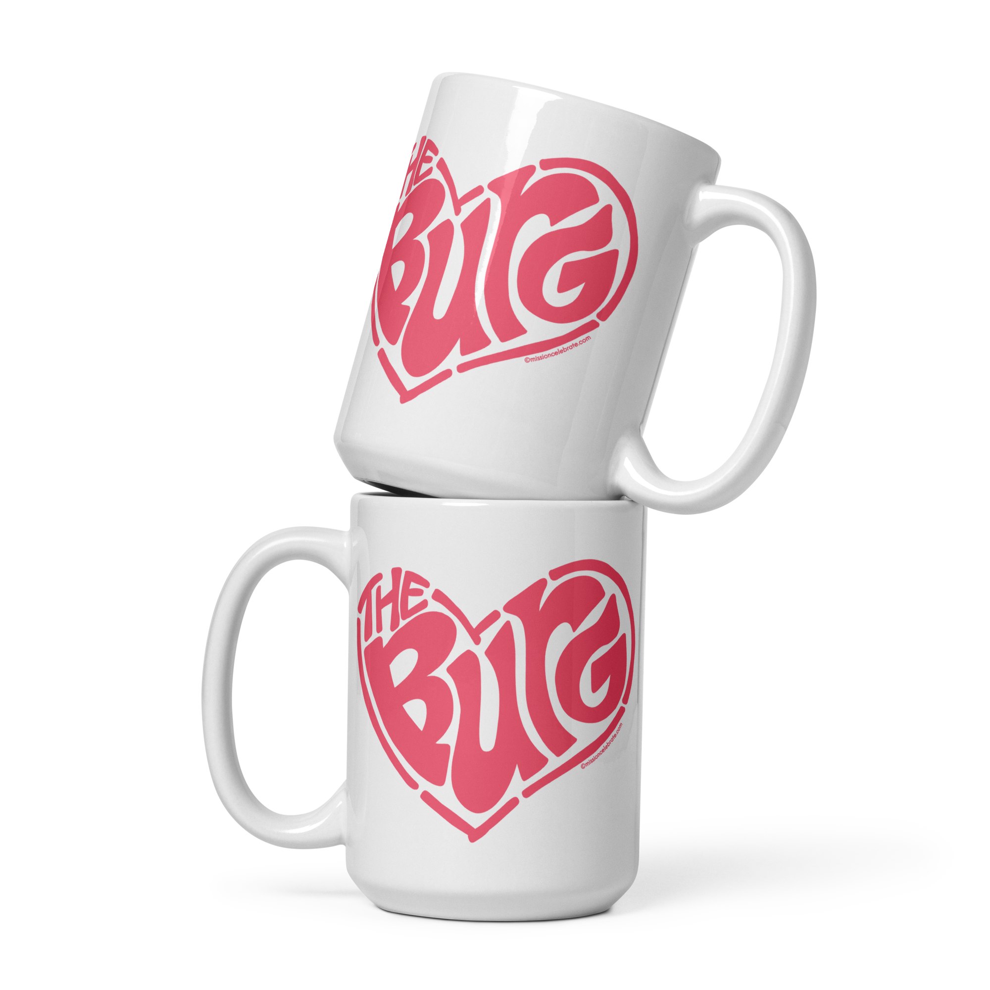 Hattiesburg The Hub City "The Burg" Handlettered Heart Art by Mississippi Artist Leslie Gonce Ceramic Mug (11oz or 15oz white mug)