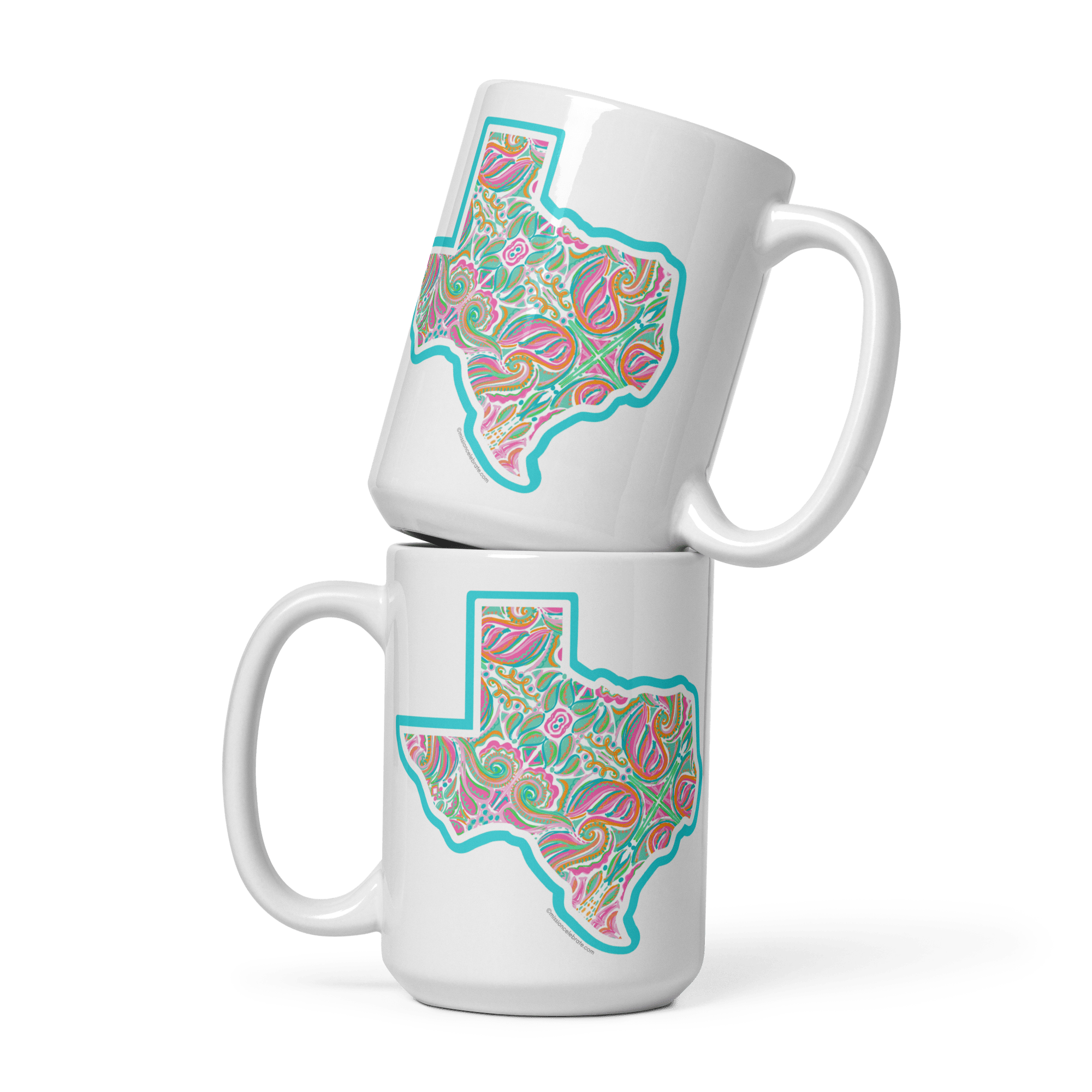 Texas Jubilee Mug: Leslie Gonce Art, Ceramic Coffee Mug, Southern Artist, Colorful Design