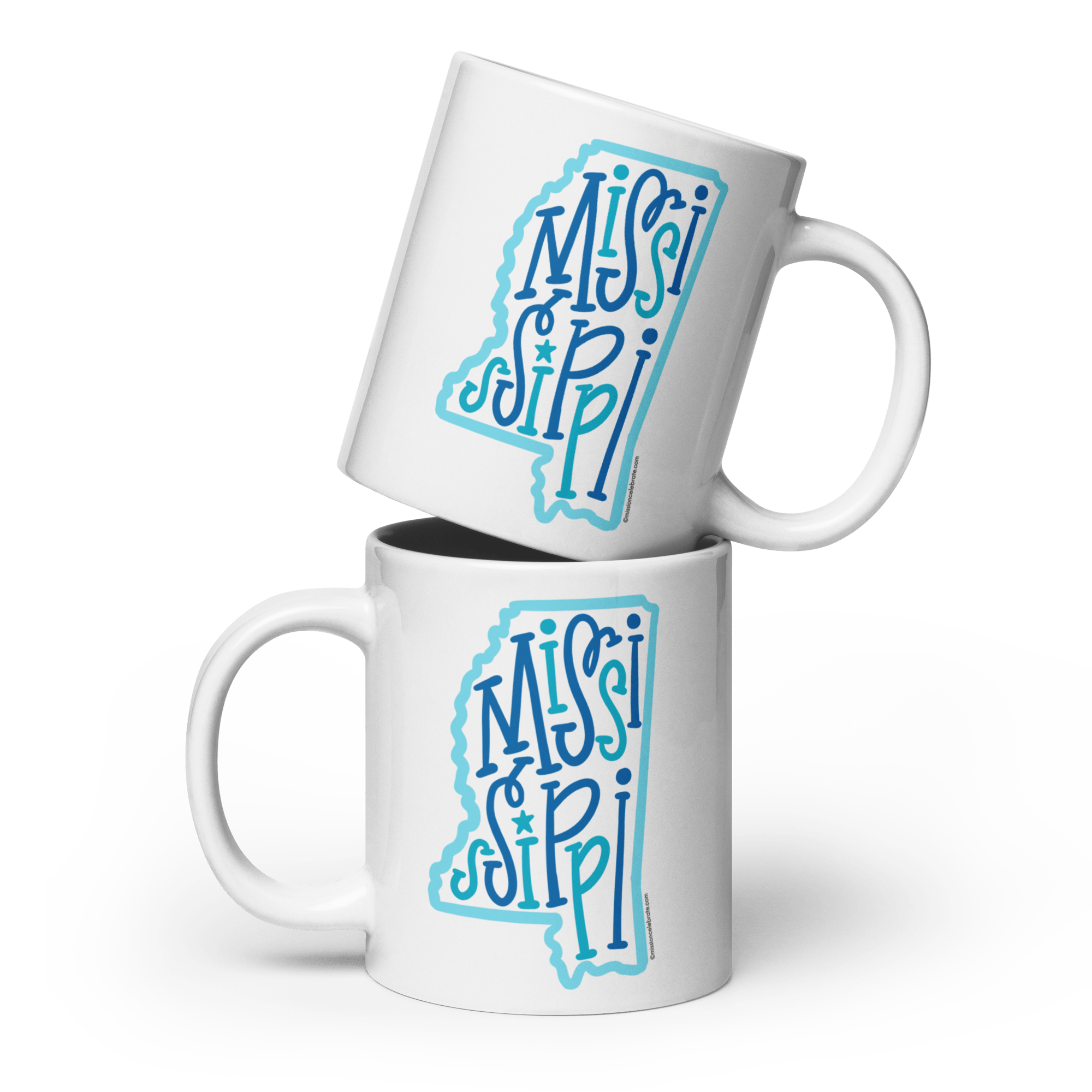 Mississippi Mug: Ceramic coffee mug with state outline & 'Mississippi' design. Shop Main Street Collective for unique mugs!